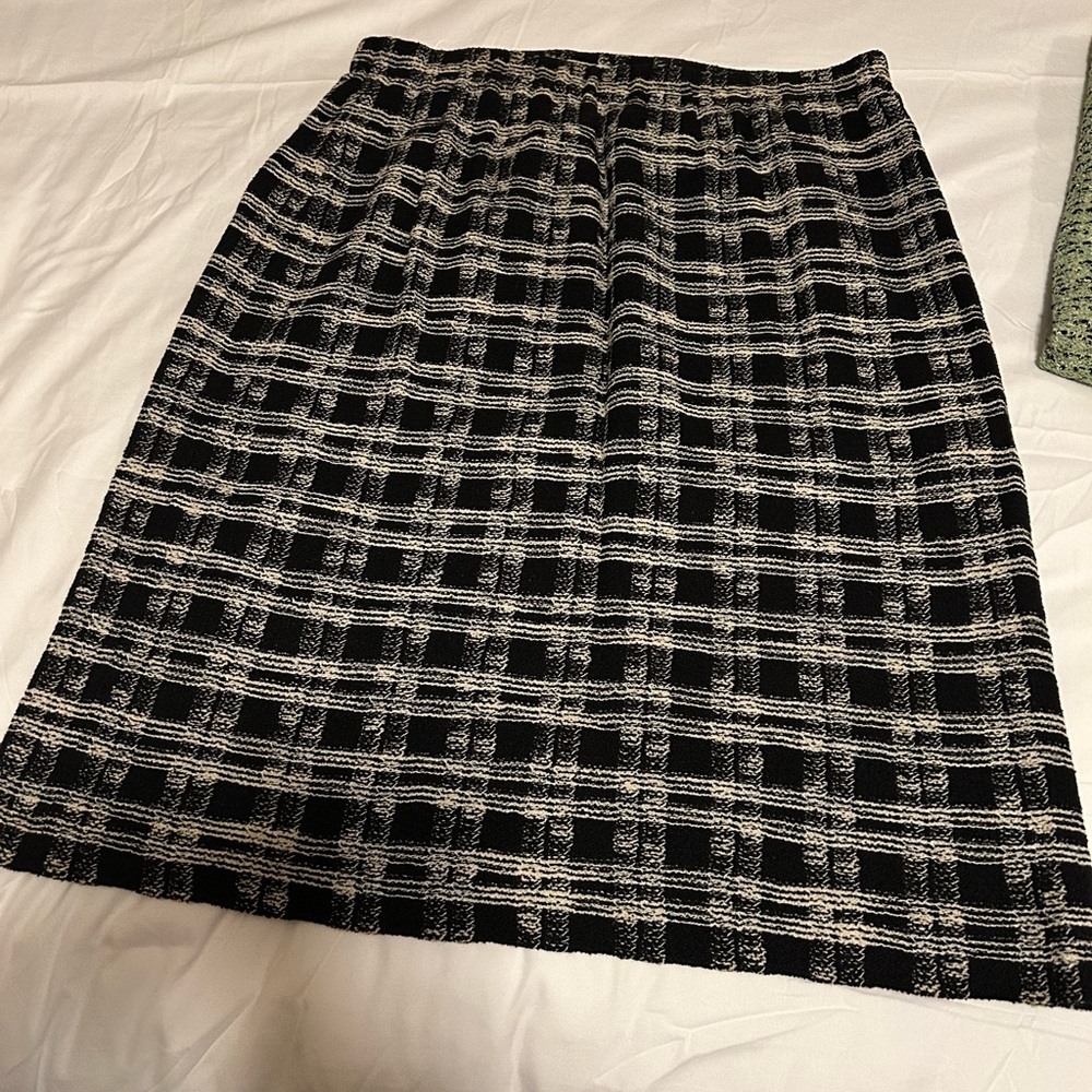 Plaid Black and White Skirt